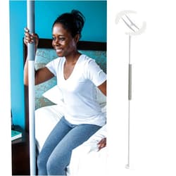 HEALTHCRAFT SuperPole with Angled Ceiling Plate (0°-45°), Tension-Mounted Floor to Ceiling Grab Bar (8-Feet), Designed for Vaulted or Sloped Ceilings (300 Lbs. Capacity)