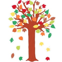 Zonon 78 Pieces Classroom Tree Bulletin Board Set Autumn Thanksgiving Fall Tree Bulletin Board Decorations Fall Tree Cutout Maple Leaves Cutout for Classroom Home Decoration (Vintage Style)