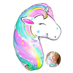 FIODAY Seat Belt Cushion for Kids Unicorn Seatbelt Pillow Soft Car Seat Belt Cover Toddler Travel Seat Strap Pad Neck Support Headrest for Girls Boys, Rainbow