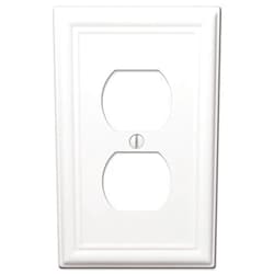 Amerelle 149DW Chelsea Wallplate, 1 Duplex, Steel, White, 1-Pack