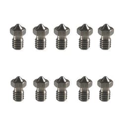 ACMYCH 10PCS 3D Hardened Steel M6 Nozzles for 1.75mm V6 Hotend Prusa I3 MK3S Anycubic Mega S Vyper 3D Printing PEI PEEK or Carbon Fiber Filament (0.8mm)