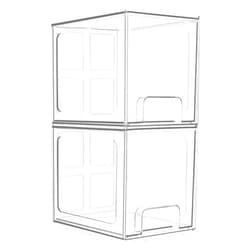 Vtopmart 2 Pack Stackable Storage Drawers, 6.6''Tall Acrylic Bathroom Makeup Organizers,Clear Plastic Storage Bins For Vanity, Undersink, Kitchen Cabinet,Pantry Organization and Storage