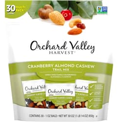 Orchard Valley Harvest Cranberry Almond Cashew Trail Mix, 1 oz (Pack of 30), Cranberries, Almonds, and Cashews, Non-GMO, No Artificial Ingredients