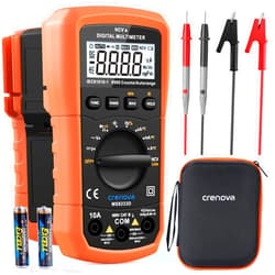 Crenova MS8233D Multimeter 6000 Counts Digital Multimeter DC AC Volt Meter Ohm Volt Amp Tester Measures Voltage Current Resistance Capacitance Continuity Diode Duty-Cycle Frequency NCV Live Wire Test