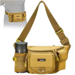 Piscifun Fishing Tackle Bag with Adjustable Waist Strap, Portable Multi-function Fanny Fishing Storage Pack, Water-Resistant Outdoor Fly Fishing Bag, Multiple Colors Available Small Fishing Bag