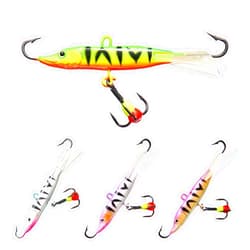 BASSDASH Ice Fishing Lures with Glide Tail Wings Winter Ice Jigging Fishing Jigs for Bass Perch Walleye Pike
