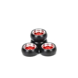RCAWD 4X Alloy Rim Wheel Classic Drift Tire for Rc Hobby Model Car 1/28 Wltoys K969 K989 P929 Drift Rally Kyosho Mini-Z Mini-Q Mini-D(Red)
