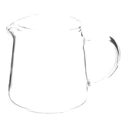 Luxshiny Glass Milk Pitcher with Handle 4.21X4.13X4.13In Heat Resistant Transparent Creamer Container for Coffee Milk Honey Sauce Stylish Practical Design