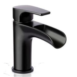 Miseno ML5882 Cascade Single Hole Bathroom Faucet - includes Push-Pop Drain Assembly and Optional Deck Plate - Flat Black