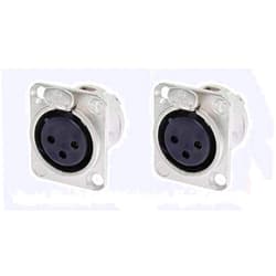 Neutrik brand (2 Pack) Neutrik NC3FD-L-1 Female XLR Mic Nickel Panel Connector Silver Contact