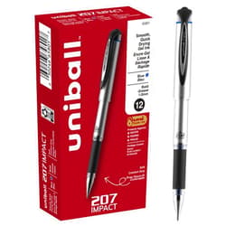 Uni-Ball Uniball 207 Impact Gel Pens, Pack of 12 - 1.0mm Bold Point Pens - School and Office Supplies
