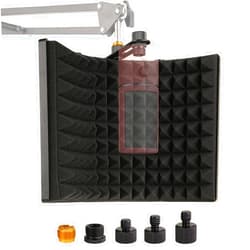 Frgyee Microphone Isolation Shield, Foldable Mic Sound Absorbing Foam for Condenser Microphone Mic Arm Stand Recording Equipment Studio, High Density Absorbent Foam to Filter Vocal by Frgyee