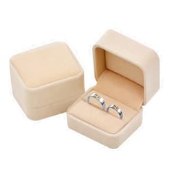 KINGWEDDING Flocked Earring Gift Boxes Jewelry Box,Rings Boxes (Beige)