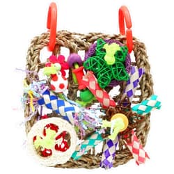 ZOCONE Bird Toys, Bird Foraging Toys, Bird Chewing Toys, Edible Seagrass Woven Parrot Toys, Loofah Hanging Bird Toys for Cockatiels, Parakeets, Medium/Small Parrots, Finch, Lovebirds