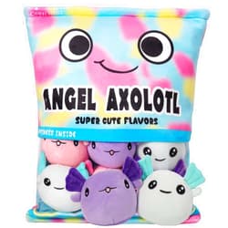 NUKBIL Axolotl Plush Pillow Throw Pillow, Cute Axolotl Plush Toys Doll, Stuffed Axolotl Gift for Kids, Birthday, Christmas, Baby Shower (6 pcs, Colorful)