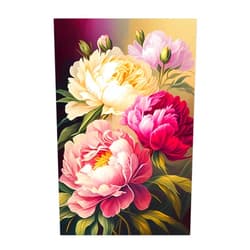 Worihut 5D Diamond Painting Kits 8x12 Inch Round Full Drill Peonies Flower Diamond Art Kits for Adults, Handmade Gifts for Home Wall Decor