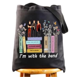 WZMPA Band Album Makeup Bag Song Lyric Fans Gifts Singer Cosmetic Zipper Pouch Bag For Rock Fans (I'm With Band Bl TG)