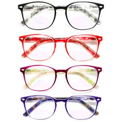 EYEURL Blue Light Blocking Reading Glasses Women, 4-Pack Spring Hinge Computer Readers,Anti UV Ray Square Nerd Eyeglasses +1.50