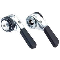 microSHIFT | Down Tube Shifter Set | 8-Speed | Double/Triple | Shimano Compatible | Silver
