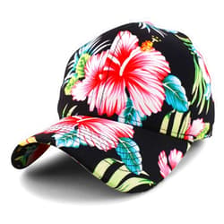 Trendy Apparel Shop Tropical Flower Hibiscus Pattern Print Baseball Cap