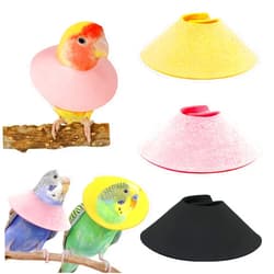 Magnoloran 3 Pack Anti-bite Bird Collars Anti-Grab Feather Plucking Wound Healing Safety Elizabethan Collar Neck Protector Recovery Cones for Budgerigar Cockatiel Lovebirds Cockatoo Parrots-S