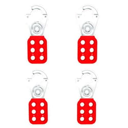 SAWISPHY Lock Out Tag Out Hasps for Padlock Lockout Tagout Devices 4 Pack 1 inch Jaw Diameter LOTO Safety Steel Hasp