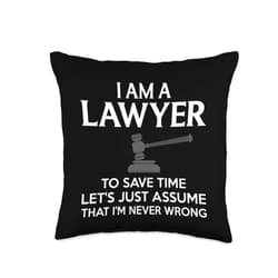 Funny Lawyer Gift Law Attorney Accessories & Stuff Cool Lawyer Design For Men Women Attorney Law School Lawyer Throw Pillow