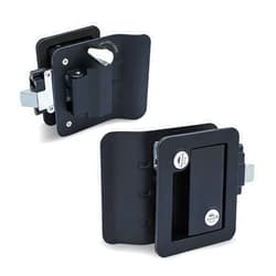 TSMST RV Door Locks for Travel Trailers with Paddle Deadbolt, Zinc Alloy Black RV Entry Door Lock Latch with 4 Keys, Trailer Door Latch for Camper Horse Trailer Cargo