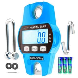 MODERN STEP Digital Hanging Scale 660 LB 300 KG - Professional Heavy Duty Waterproof Fish Scale - Portable Durable Crane Scale for Luggage Weight Suitcase Hunting Farm Bike Bow Fish Weight Fishing Scale