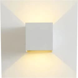 ZXKYZR8 LED Wall Light Outdoor, 6W 800LM 3000K Up and Down Modern Wall Lights IP65 Waterproof Square Wall Lamp for Outdoor Garden Balcony Wall, Beam Angle Adjustable Wall Wash Lighting