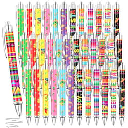 Yeaqee 48 Pcs Cinco De Mayo Pens Bulk Mexican Fiesta Retractable Pen Taco Ballpoint Pen 1.0 mm Black Ink Cinco De Mayo Favors for Piñata Filler Goodie Bag Stuffers Supplies