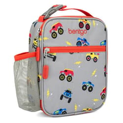 Bentgo Kids Insulated Lunch Tote - Water-Resistant, Reusable, Lightweight & Durable Lunch Bag with Water Bottle Holder & Exterior Pocket, Fits Lunch Box & Water Bottle - Ideal for Ages 3+ (Trucks)