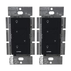 Lutron Caseta Original Smart Dimmer Switch (Lutron Smart Hub Required), for LED Lights, 150 Watt, Single-Pole/3-Way, No Neutral Required, PD-6WCL-BL-2-Pack, Black, 2 Black