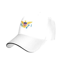 LIICHEES Flag of The United States Virgin Islands Baseball Cap Men and Women Outdoor Sports Duck Tongue Hat White