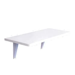 BCGUANG Wall Mounted Laptop Desk Folding Wall Desk, Floating Computer Desk Wall Mounted Table for Small Spaces, Drop Leaf Table for Home Office Study Work, White
