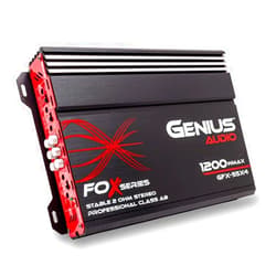 Genius Audio GFX-55X4 Full Range Powered Car Amplifier Multichannel 1200 Watts Max Class AB 2-Ohm Stable with Power Protection System to Boost Speaker and Woofer Performance