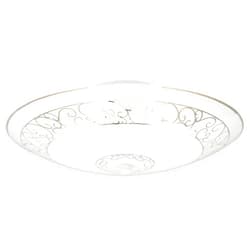 Westinghouse 6620600 Two-Light Semi-Flush-Mount Interior Ceiling Fixture, White Finish with White Scroll Design Glass, Round