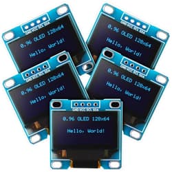 Weewooday 5 Pieces 0.96 Inch OLED Module 12864 128x64 Driver IIC I2C Serial Self-Luminous Display Board Compatible with Arduino/Raspberry PI(Blue)