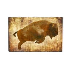 VIUBGCPS Canvas Print Pictures Wall Art Painting Rustic Rendering American Bison White Farmhouse Wild Animal Print Framed & Stretched Posters Ready to Hang Home Decor Artworks 20x32inch