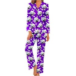 Lcyawer Custom Pajamas Set with Photo, Customized Pet Face Women Pajamas, Personalized Dog Picture Sleepwear Funny PJ for Women