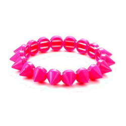 Xanight Spiked Studs Elastic Bracelet, Neon Rainbow Punk Style Rivet Hip Hop Stretched Party Bangle Bracelet for Women, Fashion Wristband Jewelry Metal Alloy(Antique Silver)