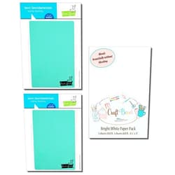 Lawn Fawn Fawndamentals Stamp Shammy (LF1045 2 Pack) Bundle with My Craft Bench Bight White Paper Pack
