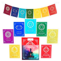 The Swayambhu 7 Chakra Flags, Kundalini Chakra String Flags, Outdoor/Indoor Decoration, Positive Energy, Meditation & Yoga Studio Decoration, Handmade in Nepal