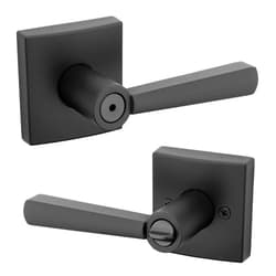 Baldwin Spyglass , Interior Privacy Door Handle Reversible Lever for Bedroom/Bathroom, Keyless Door Lock With Microban Protection, in Matte Black