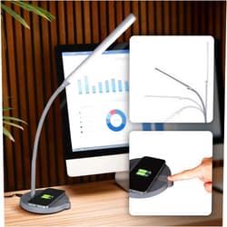 OttLite Stretch LED Desk Lamp with Wireless Charging - ClearSun LED Technology, 3 Color Temperature Modes with Touch Sensitive Controls & Flexible Gooseneck Arm for Home, Office & Dorms