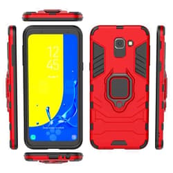 QiongNi Case for Samsung SM-J600G/DS Galaxy On6 2018 / Galaxy J6 2018 Case Cover,360 Degree Rotating Ring Holder Kickstand with Magnetic Car Mount Red