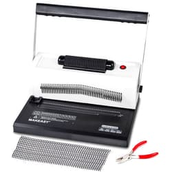 MAKEASY Spiral Coil Binding Machine with 46 Fully Disengaging Pins - Electric Coil Inserter - Adjustable Side Margin, Comes with Free 1 Box Coil Spines & Plier, 20 Sheet Punch Capacity