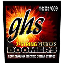 GHS Strings GB7L 7-String Guitar Boomers, Nickel-Plated Electric Guitar Strings, Extra Light (.009-.058)