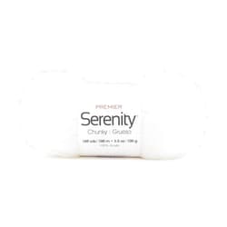 Premier Yarns Serenity Chunky Yarn, Crocheting and Knitting, Ideal for Beginners and Experienced Crafters, Acrylic, Cloud Dancer, 3.5 ounce, 109 Yards