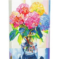 Eiazuiks Stamping Cross Stitch Kit,Flowers Counting Cross Stitch Kit for Adult Beginners, Full Line DIY Cross Stitch Stitching Kit for Home Decor Cross Stitch Patterns 12x16 inches